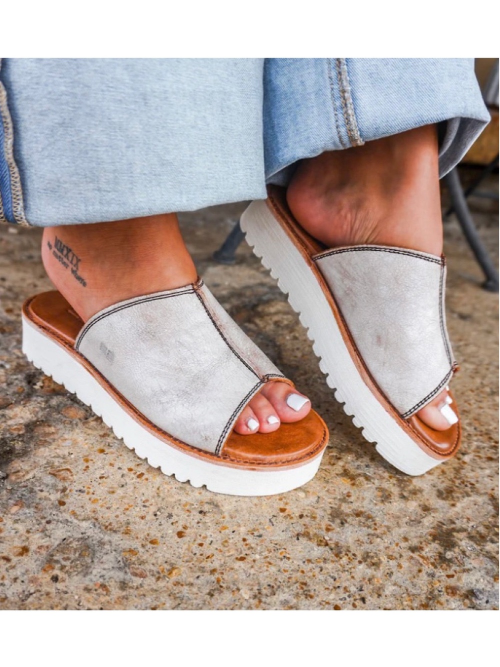BEDSTU fairlee flatform leather sandals slides in Nectar Lux Women 7